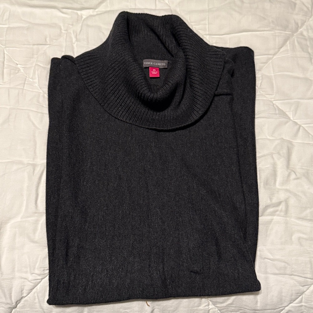 Vince Camuto Black Turtleneck Long Sweater